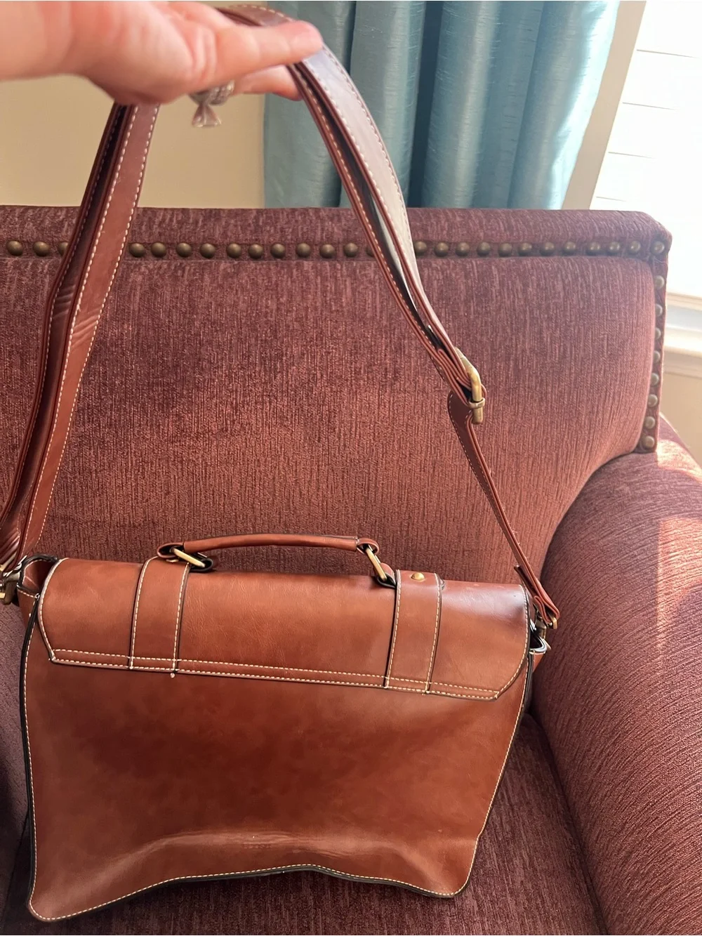 Women’s Brown  Messenger Bag - Classic Professional Satc